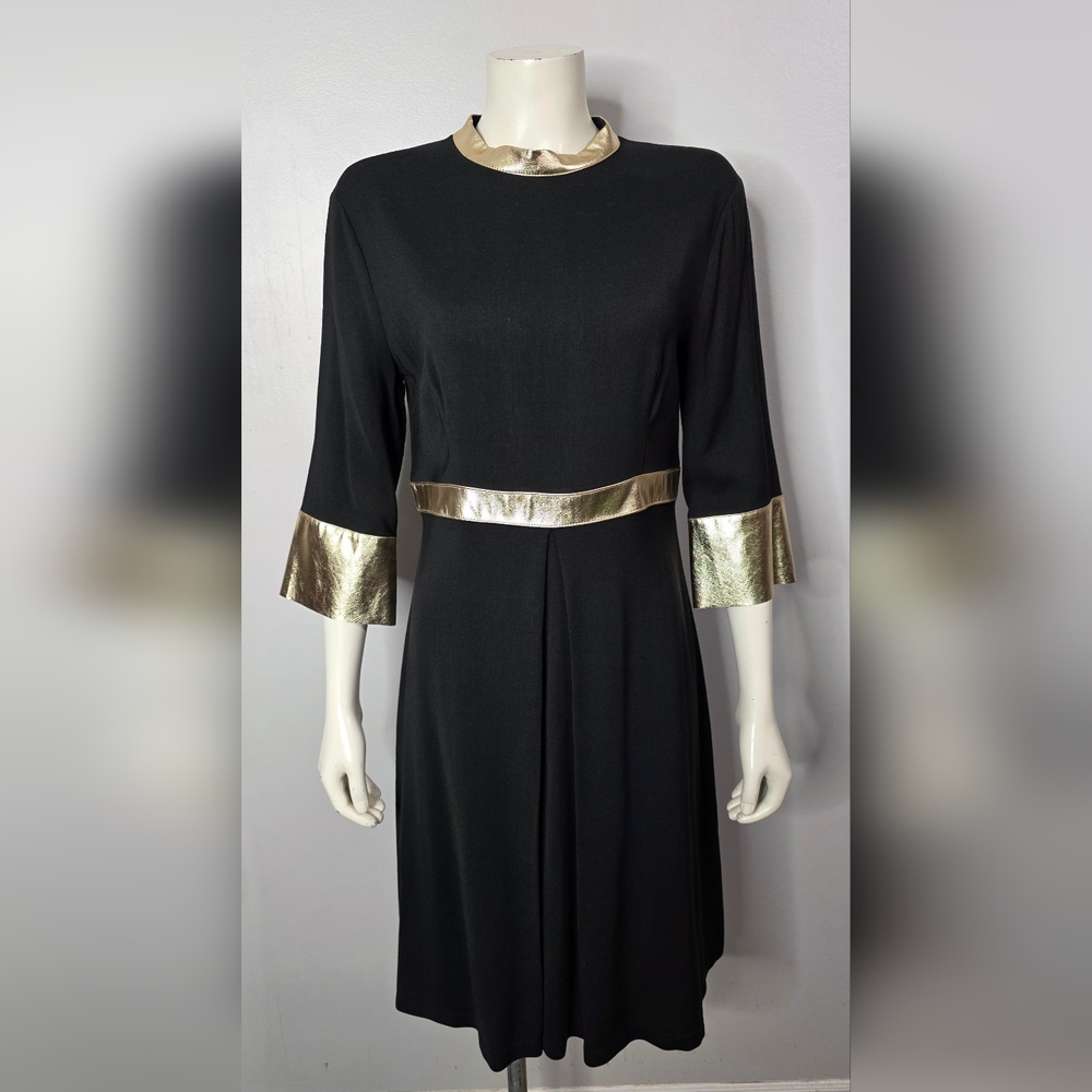 Elegant Black and Gold Women's MOD Style Dress